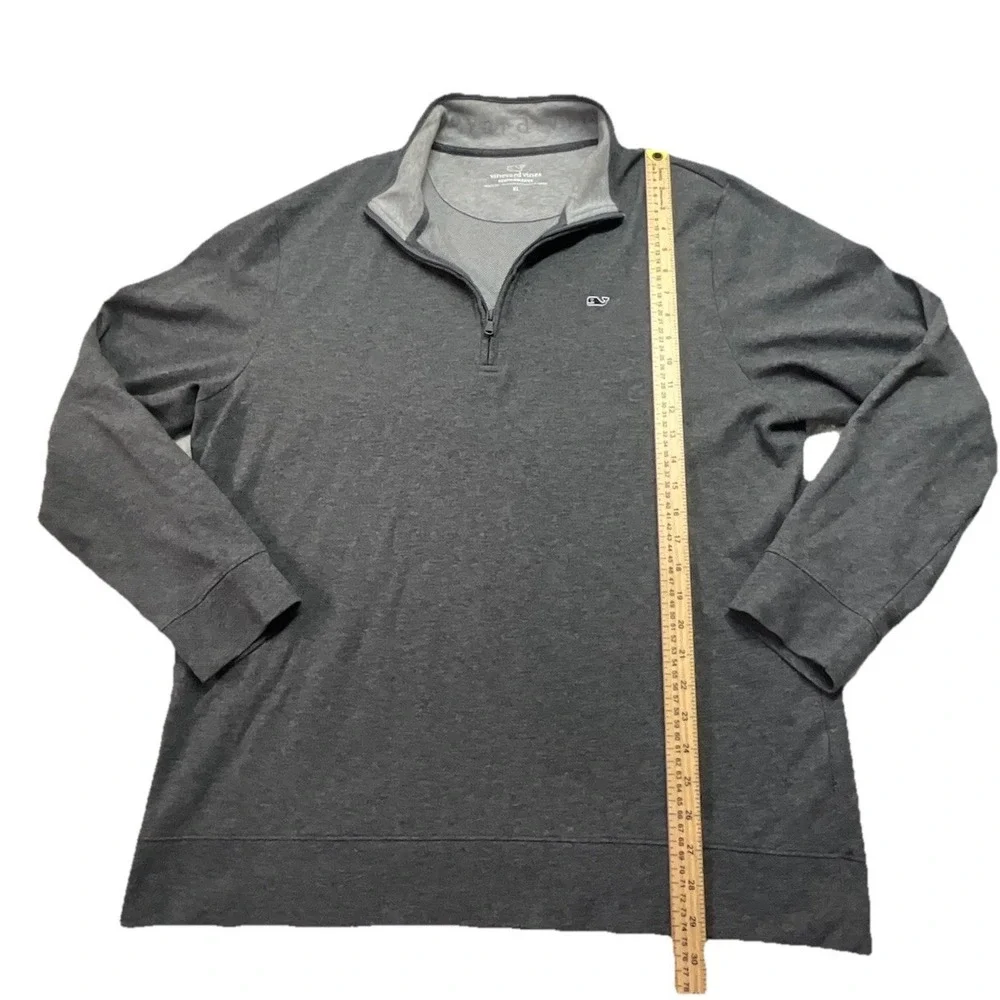 Vineyard Vines Pima‎ Cotton Quarter Zip Pullover Mens XL Charcoal Gray